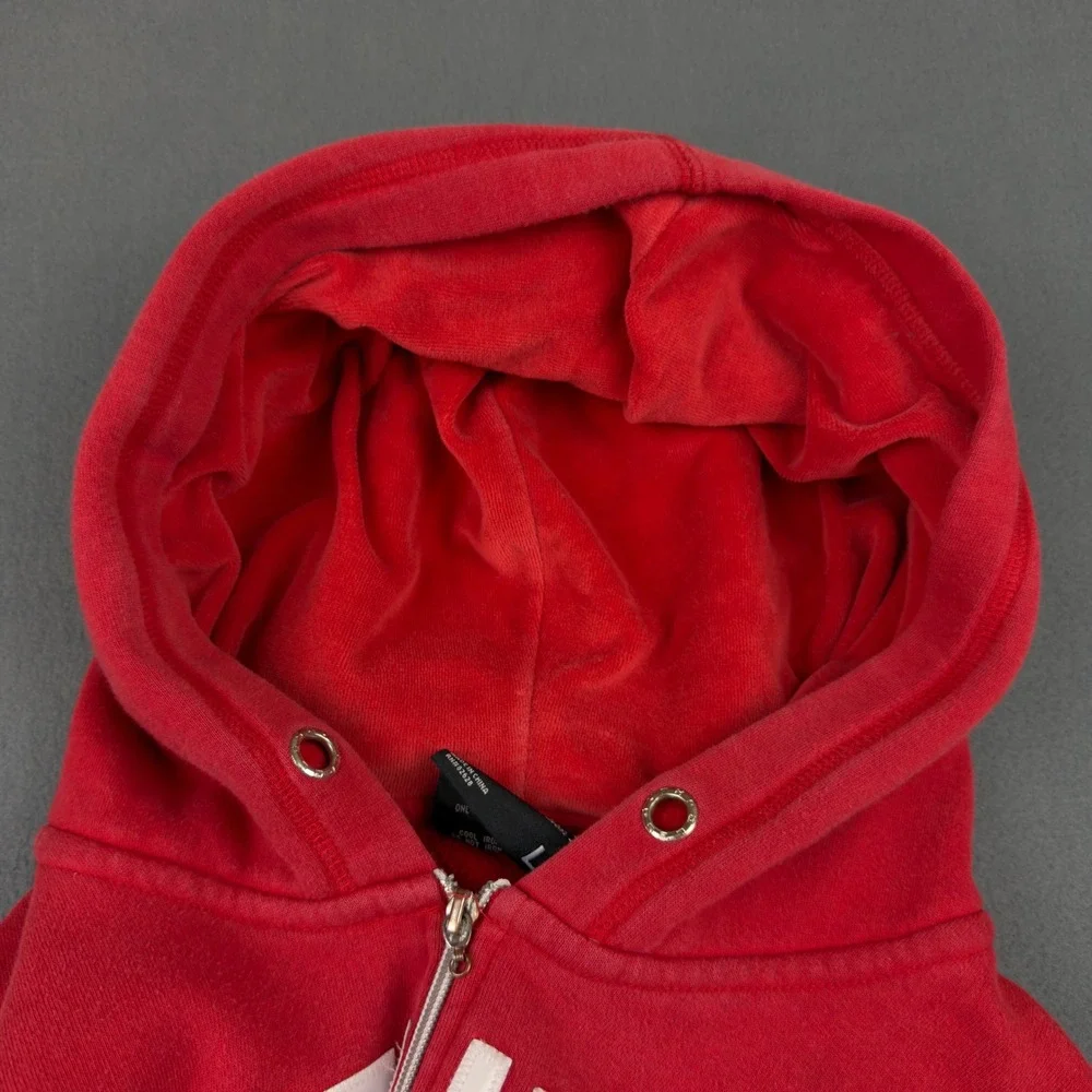 Southpole Classic Red Full Zip Hoodie Mens Large Y2K Streetwear Graphic Logo